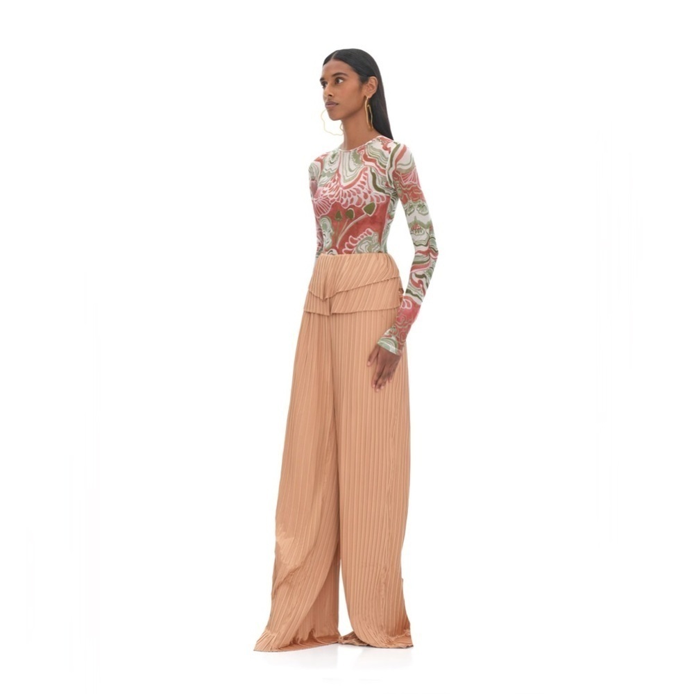 Andrea Iyamah Teal Pleated Women's - Toffee - Size small